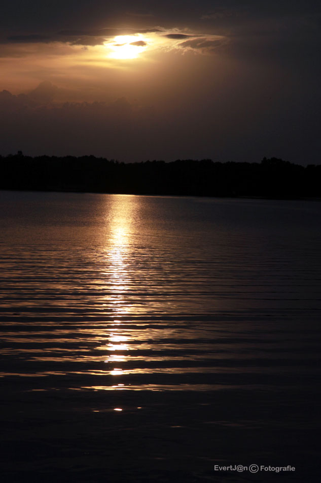 sunset over the lake